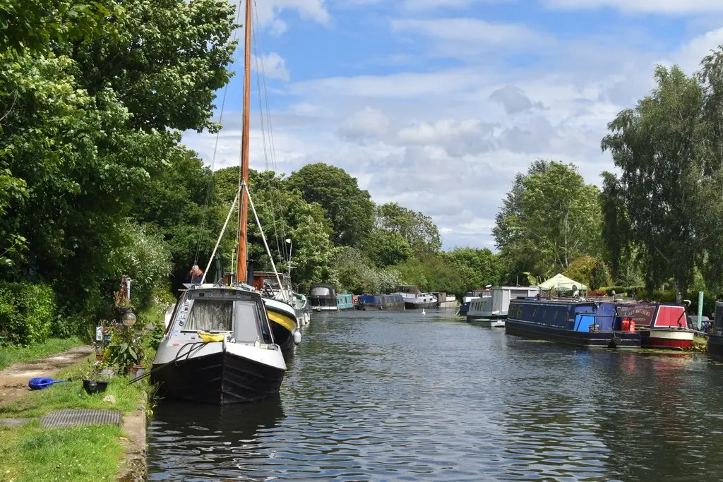 Boats moored on the Grand Union Canal at Batchworth