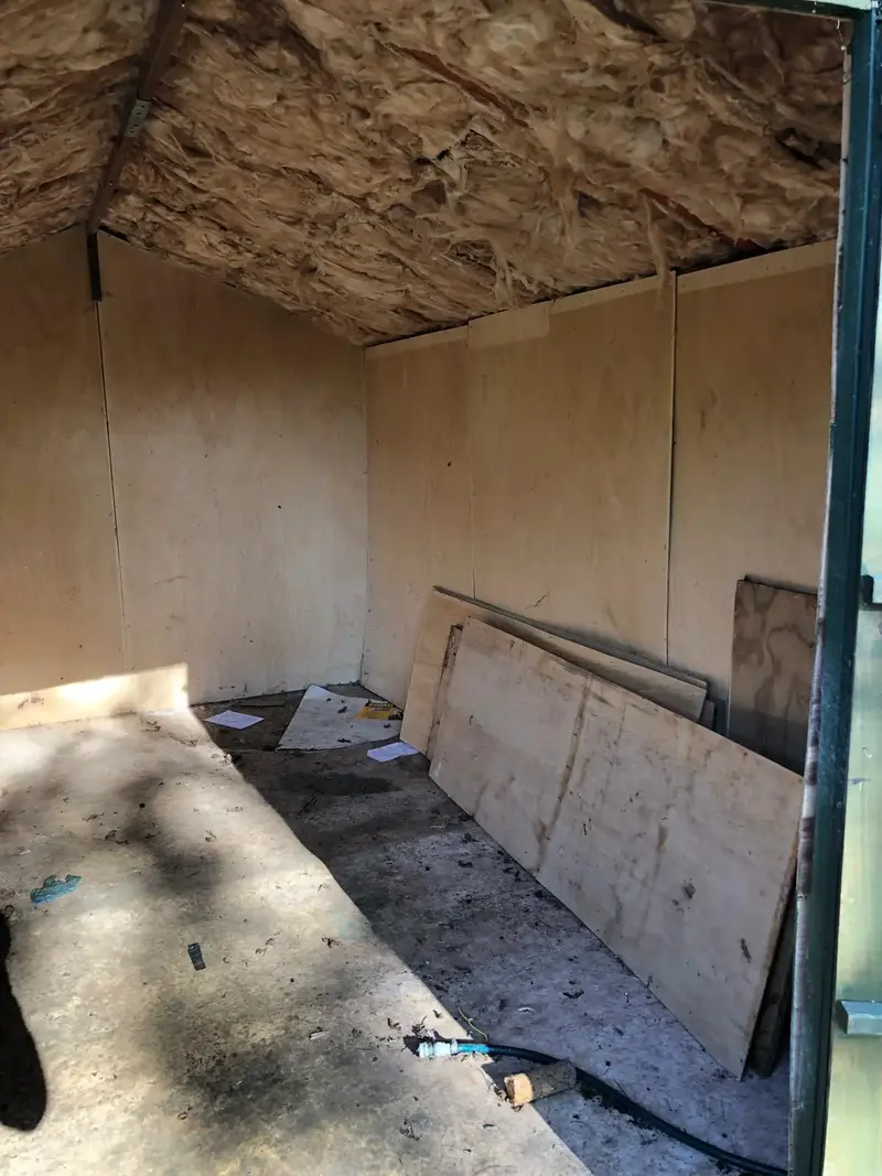 Interior of the timber shed at Mooring 33
